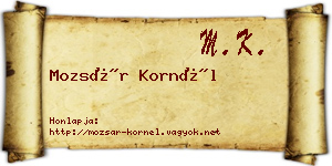Mozsár Kornél névjegykártya